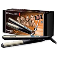 Los mejores  - Remington S6500 Sleek &amp- Curl - Plancha de Pelo- Cerámica Avanzada- Digital- Placas Estrechas Extra Largas- Negro y…